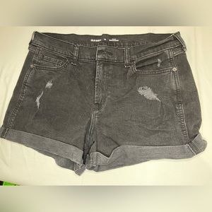 OLD NAVY Boyfriend Destroyed Black Jean Shorts Women
Size 10 Mid Rise